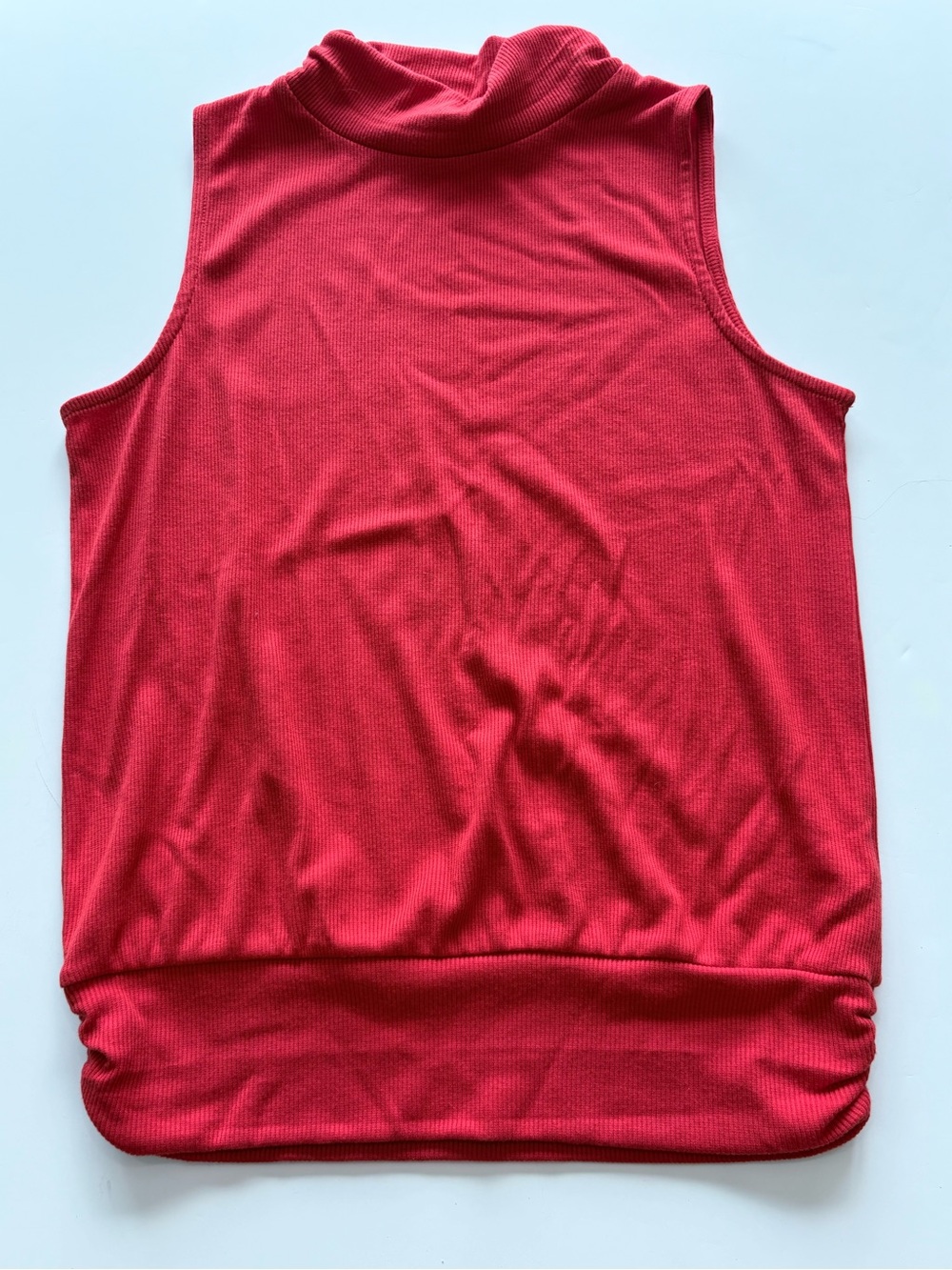 Evereve Ribbed Mock Neck Tank - Red